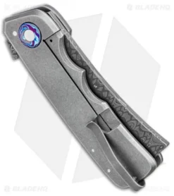 Jason Clark Custom Spanish Tip Razor Frame Lock Knife (3.5" Satin) -Benchmade Shop Jason Clark Custom Spanish Tip Razor Knife Timascus Damascus BHQ 99314 jr side