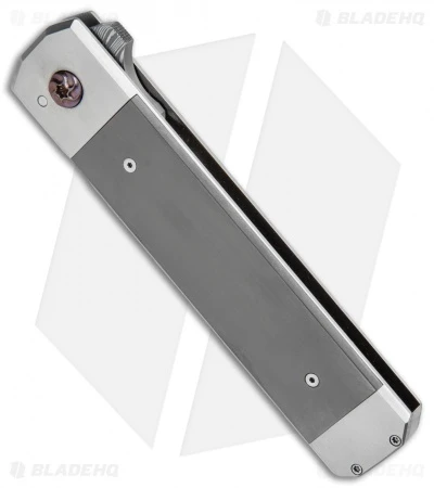 Jason Clark Custom Straight Razor Flipper Knife Zirc/Ti (3.4" Damasteel) 2 Jason Clark Custom Straight Razor Flipper Knife Zirc/Ti (3.4" Damasteel) - Image 2