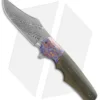 Jason Clark Custom Clip Point Knife Micarta/Black Timascus (3.6" Damascus)