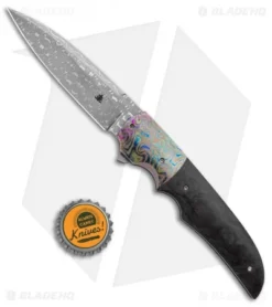 Jason Clark DP Flipper Frame Lock Knife Marbled CF/Timascus (3.5" Damascus) -Benchmade Shop Jason Clark DP Marbled CF Timascus Razorwire Damascus BHQ 99266 jr bottlecap