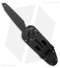 Jeff Hall Custom Large Envoy Fixed Blade Knife Black W/ Flat Spine (5" Gray SW) 6 Jeff Hall Custom Large Envoy Fixed Blade Knife Black W/ Flat Spine (5" Gray SW) -Benchmade Shop Jeff Hall Custom Large Envoy w Single Brind and Textured G10 BHQ 125244 LS Sheath