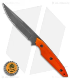 Jeff Hall Custom Large Envoy Fixed Blade Knife Orange G10 (5" Gray Stonewash) -Benchmade Shop Jeff Hall Custom Small Envoy w Orange G10 BHQ 125247 LS Bottlecap