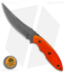 Jeff Hall Custom Persian Fixed Blade Knife Orange G10 (5.25" Gray SW) -Benchmade Shop Jeff Hall Custom Small Persian w Orange G10 BHQ 125248 LS Bottlecap
