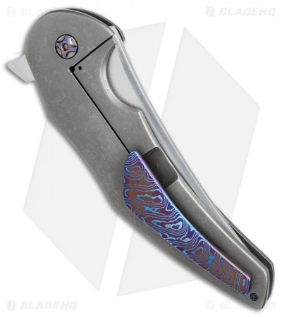 Jeff VanderMeulen Custom Instigator #6 Flipper Titanium W/MokuTi Clip (4" Satin) 3 Jeff VanderMeulen Custom Instigator #6 Flipper Titanium W/MokuTi Clip (4" Satin) - Image 3