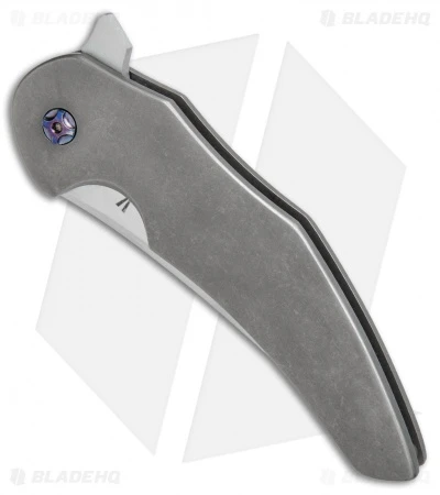Jeff VanderMeulen Custom Instigator #6 Flipper Titanium W/MokuTi Clip (4" Satin) 2 Jeff VanderMeulen Custom Instigator #6 Flipper Titanium W/MokuTi Clip (4" Satin) - Image 2