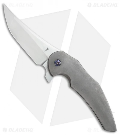 Jeff VanderMeulen Custom Instigator #6 Flipper Titanium W/MokuTi Clip (4" Satin) 1 Jeff VanderMeulen Custom Instigator #6 Flipper Titanium W/MokuTi Clip (4" Satin)