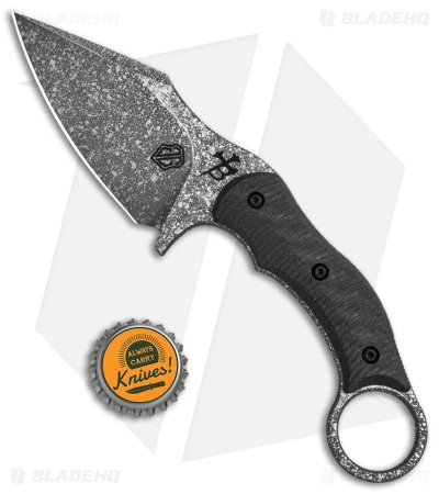 John Gray + Borka Blades SRambit Fixed Blade Knife Carbon Fiber (3.6" Acid Wash) 3 John Gray + Borka Blades SRambit Fixed Blade Knife Carbon Fiber (3.6" Acid Wash) - Image 3