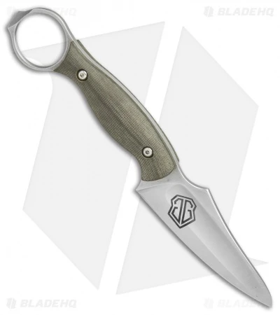 John Gray Custom Accomplice Bowie Knife Green Micarta (3.625" Satin) 2 John Gray Custom Accomplice Bowie Knife Green Micarta (3.625" Satin) - Image 2