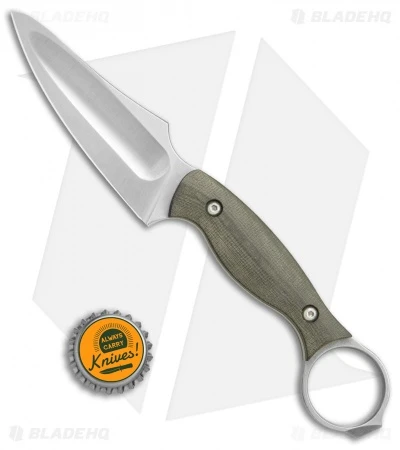 John Gray Custom Accomplice Bowie Knife Green Micarta (3.625" Satin) 4 John Gray Custom Accomplice Bowie Knife Green Micarta (3.625" Satin) - Image 4