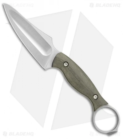 John Gray Custom Accomplice Bowie Knife Green Micarta (3.625" Satin) 1 John Gray Custom Accomplice Bowie Knife Green Micarta (3.625" Satin)