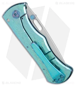 John Gray Custom Recurve Tanto Frame Lock Knife Lightning Green Ti (3.5" Satin) 6 John Gray Custom Recurve Tanto Frame Lock Knife Lightning Green Ti (3.5" Satin) -Benchmade Shop John Gray Custom Recurve FL Lightning Ti Green MagnaCut BHQ 176360 jr side