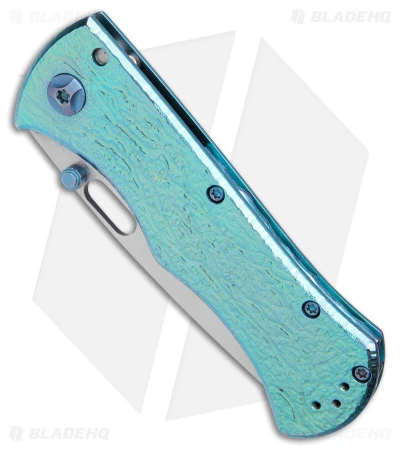 John Gray Custom Recurve Tanto Frame Lock Knife Lightning Green Ti (3.5" Satin) 2 John Gray Custom Recurve Tanto Frame Lock Knife Lightning Green Ti (3.5" Satin) - Image 2