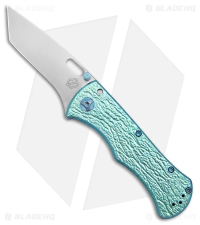 John Gray Custom Recurve Tanto Frame Lock Knife Lightning Green Ti (3.5" Satin) 1 John Gray Custom Recurve Tanto Frame Lock Knife Lightning Green Ti (3.5" Satin)