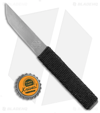 John Gray Custom Titanium Tanto Fixed Blade Knife Cord Wrap (3.25" Graytanium) 4 John Gray Custom Titanium Tanto Fixed Blade Knife Cord Wrap (3.25" Graytanium) - Image 4
