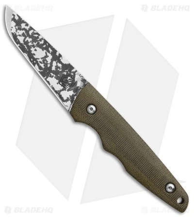 John Gray Tanto Proto Fixed Blade Knife OD Green Micarta (3.1" Mirror Camo) 1 John Gray Tanto Proto Fixed Blade Knife OD Green Micarta (3.1" Mirror Camo)