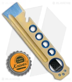 John Gray Titanium Bottle Opener Pry Bar Bronze/Blue (4.5") -Benchmade Shop John Gray Ti Bottle Opener Pry Bar Bronze Blue BHQ 108733 jr bottlecap