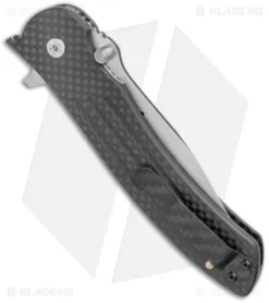 John Kubasek Fighting Tanto Recurve Flipper Knife Carbon Fiber (3.5" CF/D2) -Benchmade Shop John Kubasek Fighting Tanto Recurve Flipper CF BHQ 122964 jr side