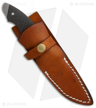 Kansei Matsuno Custom 2-Way Hunter Dagger Knife Carbon Fiber (3.1" Damascus) 4 Kansei Matsuno Custom 2-Way Hunter Dagger Knife Carbon Fiber (3.1" Damascus) - Image 4