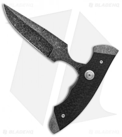 Kansei Matsuno Custom 2-Way Hunter Dagger Knife Carbon Fiber (3.1" Damascus) 2 Kansei Matsuno Custom 2-Way Hunter Dagger Knife Carbon Fiber (3.1" Damascus) - Image 2