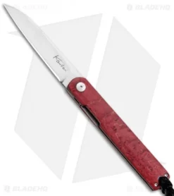 Kansei Matsuno Custom LDB-03 Liner Lock Knife Red Maple (2.875" Satin)