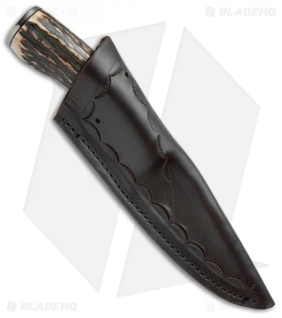 Keith Bagley Custom Damascus Hunter Fixed Blade Stag (4.6" Damascus) 3 Keith Bagley Custom Damascus Hunter Fixed Blade Stag (4.6" Damascus) - Image 3