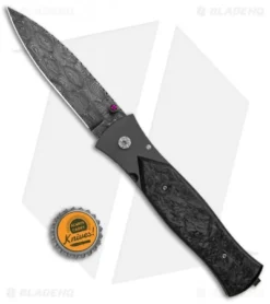 Kubasek Gaston Liner Lock Knife Marble Carbon Fiber/Ti (4" Damascus) -Benchmade Shop Kubasek Gaston LL Ti CF Damascus BHQ 100902 jr bottlecap