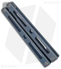VMX Vallotton/Maverick Balisong Butterfly Knife Blue/Bronze Ti (4.25" Satin) -Benchmade Shop Kyle Vallotton Maverick Customs 7 BHQ 79807 er spine