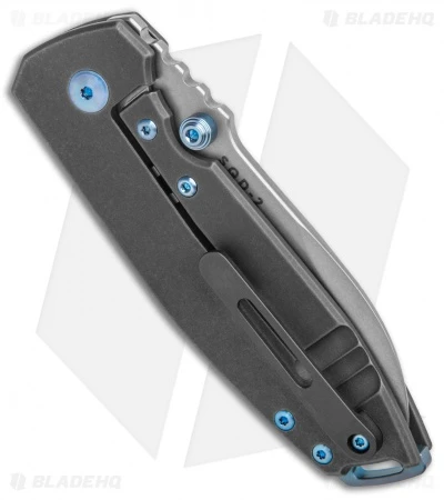 BRNLY SQD-2 Frame Lock Knife Rose Milled Titanium (3" Stonewash) 3 BRNLY SQD-2 Frame Lock Knife Rose Milled Titanium (3" Stonewash) - Image 3