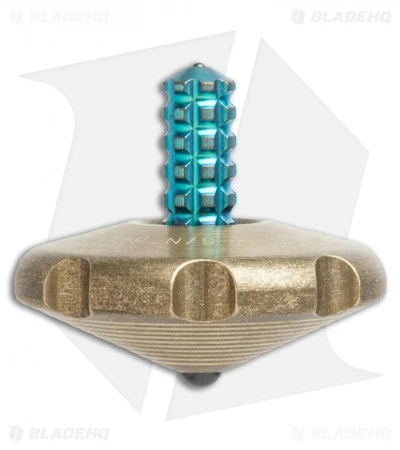 Marfione Custom Knives Spin Top - Brass/Green Ti 1 Marfione Custom Knives Spin Top - Brass/Green Ti