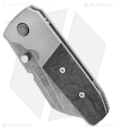 Morrish Made Knives Sputnik #7 Custom Frame Lock Knife Ti/CF (3" Acid SW) 2 Morrish Made Knives Sputnik #7 Custom Frame Lock Knife Ti/CF (3" Acid SW) - Image 2