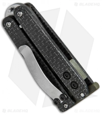 Nathan Dewey Custom Gremlin Mini Balisong Knife Silver LSCF (2" 440C Satin) 3 Nathan Dewey Custom Gremlin Mini Balisong Knife Silver LSCF (2" 440C Satin) - Image 3