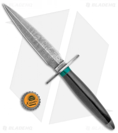 Old Pine Forge Keith Bagley Custom Damascus Dagger Fixed Blade Blackwood 4 Old Pine Forge Keith Bagley Custom Damascus Dagger Fixed Blade Blackwood - Image 4