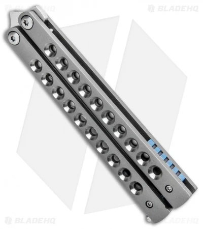 Pena Knives Custom Penasong Butterfly Knife Ti W/ Mokuti Latch (4.5" Satin) 3 Pena Knives Custom Penasong Butterfly Knife Ti W/ Mokuti Latch (4.5" Satin) - Image 3