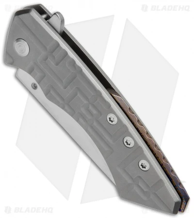 Sergey Rogovets Knives Model 15 Flipper Titanium Knife (3.875" Satin) 2 Sergey Rogovets Knives Model 15 Flipper Titanium Knife (3.875" Satin) - Image 2