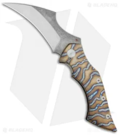 Sergey Rogovets Knives Vulture Frame Lock Knife Tiger Ti (4.1" Two-Tone)