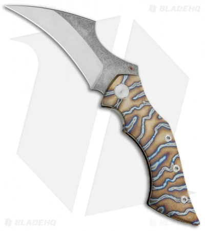 Sergey Rogovets Knives Vulture Frame Lock Knife Tiger Ti (4.1" Two-Tone) 1 Sergey Rogovets Knives Vulture Frame Lock Knife Tiger Ti (4.1" Two-Tone)