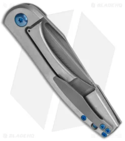 Simeon Custom Knives GenTo Frame Lock Knife Gray Titanium Blue (3.4" Smoke) 8 Simeon Custom Knives GenTo Frame Lock Knife Gray Titanium Blue (3.4" Smoke) -Benchmade Shop Simeon Custom Knives GenTo Ti FL Smoke BHQ 147529 jr side