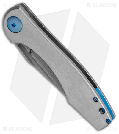 Simeon Custom Knives GenTo Frame Lock Knife Gray Titanium Blue (3.4" Smoke) 2 Simeon Custom Knives GenTo Frame Lock Knife Gray Titanium Blue (3.4" Smoke) - Image 2