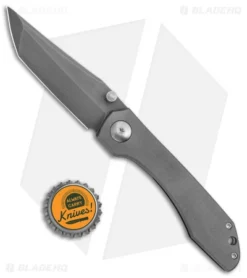 Simeon Custom Knives ThumbTo Frame Lock Knife Titanium (3.4" Smoke) -Benchmade Shop Simeon Custom Knives ThumbTo Ti FL Smoke BHQ 147528 jr bottlecap