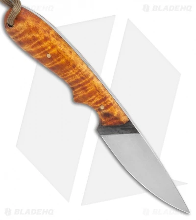T.M. Hunt Custom Colehog Fixed Blade Knife Curly Maple (3.4" Satin) 2 T.M. Hunt Custom Colehog Fixed Blade Knife Curly Maple (3.4" Satin) - Image 2