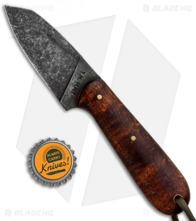 T.M. Hunt Custom Hogua Fixed Blade Knife Curly Maple (3.1" Acid) 4 T.M. Hunt Custom Hogua Fixed Blade Knife Curly Maple (3.1" Acid) - Image 4