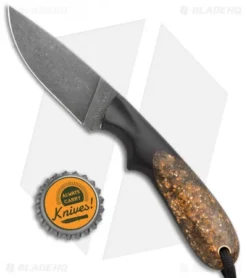 T.M. Hunt Custom Hedgehog Fixed Blade Black G-10/Candy Stripe Gold (3.75" Acid) -Benchmade Shop T.M. Hunt Custom Hedgehog Black G 10 Candy Stripe Gold Acid BHQ 99393 jr bottlecap