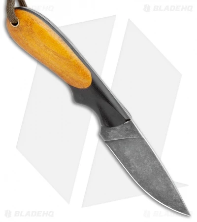 T.M. Hunt Custom Hedgehog Fixed Blade Black G-10/Osage Wood (3.75" Acid) 2 T.M. Hunt Custom Hedgehog Fixed Blade Black G-10/Osage Wood (3.75" Acid) - Image 2