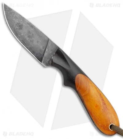 T.M. Hunt Custom Hedgehog Fixed Blade Black G-10/Osage Wood (3.75" Acid) 1 T.M. Hunt Custom Hedgehog Fixed Blade Black G-10/Osage Wood (3.75" Acid)