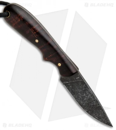 T.M. Hunt Custom Hedgehog Fixed Blade Knife Curly Maple (3.75" Acid) 2 T.M. Hunt Custom Hedgehog Fixed Blade Knife Curly Maple (3.75" Acid) - Image 2