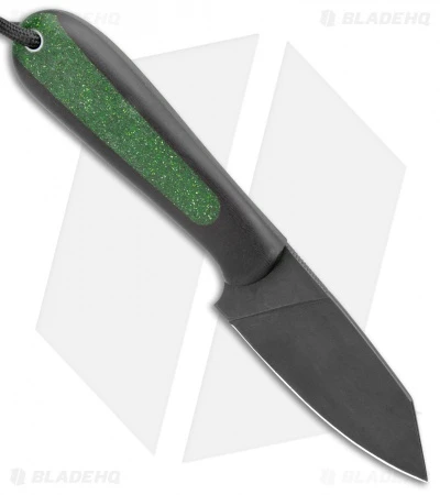 T.M. Hunt Custom Hogua Fixed Blade Black G10/Candy Stripe Green (3.1" Black) 2 T.M. Hunt Custom Hogua Fixed Blade Black G10/Candy Stripe Green (3.1" Black) - Image 2