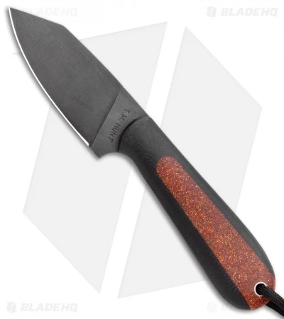 T.M. Hunt Custom Hogua Fixed Blade Black G10/ Candy Stripe Orange (3.1" Black) 1 T.M. Hunt Custom Hogua Fixed Blade Black G10/ Candy Stripe Orange (3.1" Black)