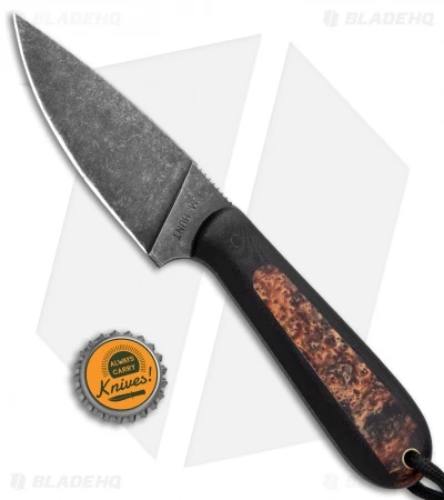 T.M. Hunt Custom Magua Fixed Blade Knife Black G-10/Pumpkin Resin (3.5" Black) 4 T.M. Hunt Custom Magua Fixed Blade Knife Black G-10/Pumpkin Resin (3.5" Black) - Image 4