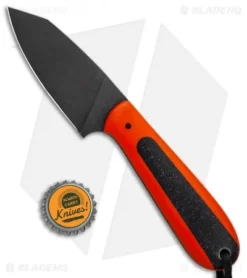 T.M. Hunt Custom Hogua Fixed Blade Knife Orange G-10 "Onyx Flake" (3.1"Black) -Benchmade Shop T.M. Hunt Custom Hogua Orange G 10 Onyx Flake Black BHQ 98469 jr bottlecap 2