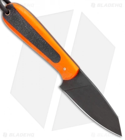 T.M. Hunt Custom Hogua Fixed Blade Knife Orange G10/Onyx Flake (3.1" Black) 2 T.M. Hunt Custom Hogua Fixed Blade Knife Orange G10/Onyx Flake (3.1" Black) - Image 2